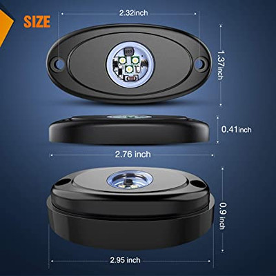 Nilight LED Rock Light 4PCS White Light Pods Waterproof Under Body Wheel Well Light Exterior Interior Lights for Car Truck Pickups ATV UTV SUV Motorcycle Boat, 2 Years Warranty-2