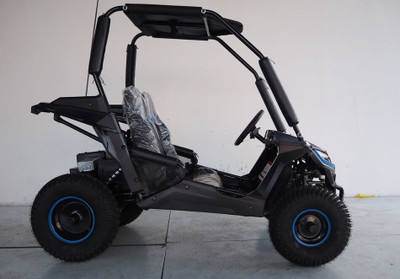 TrailMaster Cheetah i6 electric Super Quiet 650W DC Motor 48V 20Ah Battery - Blue side view