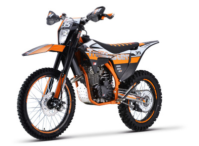 Trailmaster Dirt Bike TM35 off-road, Electric And Kick Start, 5 Gear Manual Clutch - Orange