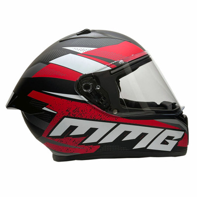 Full Face MMG Helmet. Model Bolt. Color: Matte Black/Red. Size: XL. *DOT APPROVED*