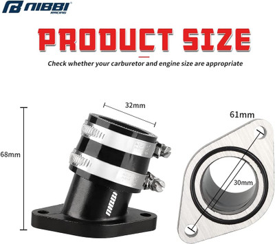 NIBBI Motorcycle Intake Manifold,Carburetor Boot Joints,Intake Manifold Air Joint Boot Connector For Motorcross Dirt Bike CQR250 CRF