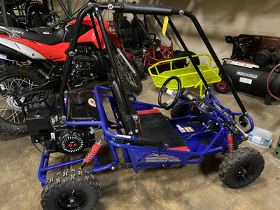 Display Model Trailmaster Mini XRS 163cc Go Kart With roll bar and steering wheel - Fully Assembled and Tested