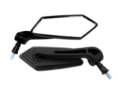 MMG (B) Universal Mirror Set, 8mm RH/RH Thread - BLACK (Foldable)