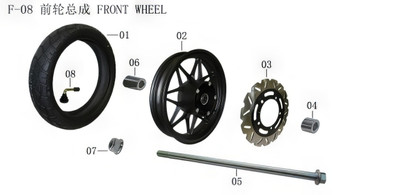LIFAN KVP150 Front Wheel Hub Assembly (Image #02)