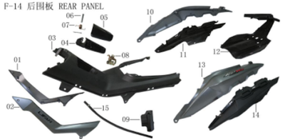 LIFAN KPV150 Fuel Tank Lock Decorative Outer Cover Plate(Image #05)