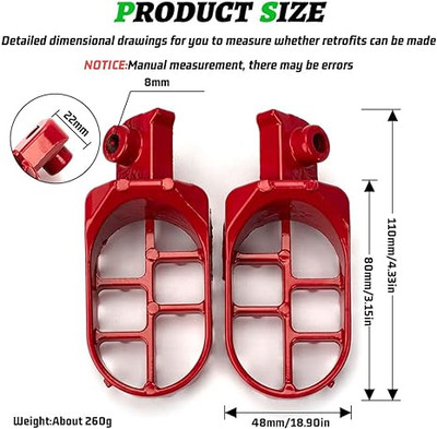 Dirt Bike Footrest,Aluminium Footpegs Pedals,for XR50R PW50 CRF70 TW200 KLX110 CRF50 50cc 70cc 90cc 110cc 125cc TaoTao Motorcycle Part