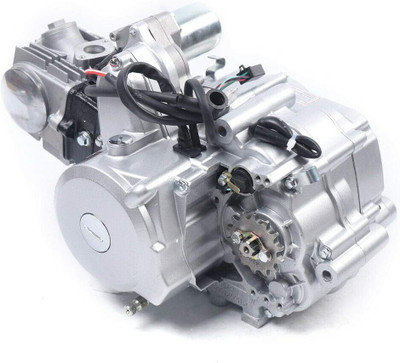 125CC 4-Stroke Semi Auto Engine Motor, 4 Speed ATV Quad Engine Motor Complete Kit, Single Cylinder Air-Cooling Motor w/Reverse Electric Starter for Go Kart, Dirt Bike, ATV, Pit Bike and More