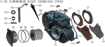 Lifan Kpx250 Right crankcase cover oil gallery cover gasket(Image #12)