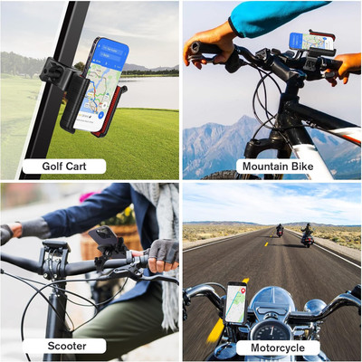 Upgraded Golf Cart Phone Mount Holder Compatible with EZGO/Club Car/Yamaha, [Big Phones & Thick Cases Friendly] Universal Phone Holder Compatible with iPhone/Galaxy/Google Pixel, All Smartphones