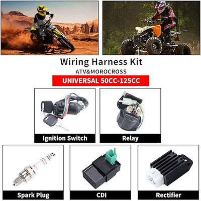 Complete Electrics Wiring Harness Kit for 50cc-125cc ATVs, Dirt Bikes, Pit Bikes, Go Karts – OTOHANS Automotive