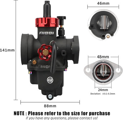PE17 Carburetor with 48mm Air Filter – High-Performance 17mm Carb Kit for 80cc 90cc 100cc Dirt Bike, Pit Bike, Apollo, TaoTao, Lifan, Kayo, SSR