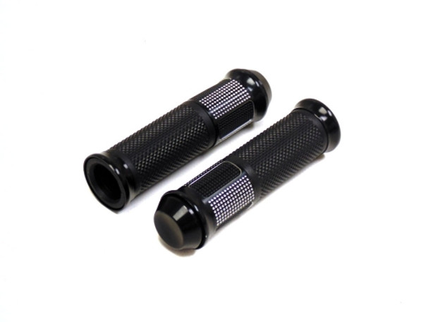 Aftermarket MMG Scooter Grip Set | Diamond Black (7/8") Non Beveled End