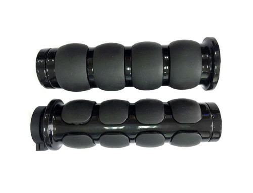Aftermarket MMG Motorcycle Grip Set | Flat-End Black (1")