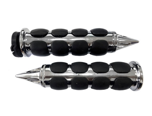 Aftermarket MMG Scooter Grip Set | Spike Chrome (7/8")