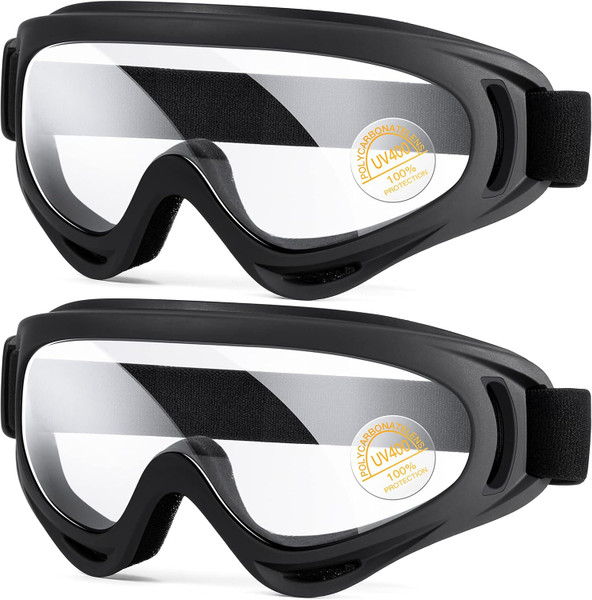 Kids Motorcycle Goggles - 2-Pack Dirt Bike Off-Road Racing Goggles for Boys & Girls