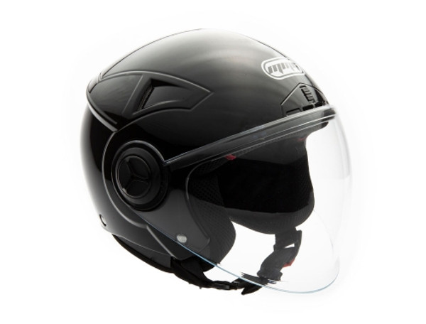 Open Face MMG Helmet. Model Blaze. Color: Shiny Black. *DOT APPROVED*