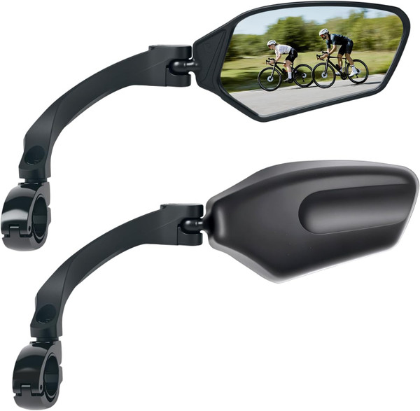Adjustable Handlebar Bike Mirrors – HD Shatterproof Glass, 360° Rotatable Rearview for Mountain Bikes, E-Bikes & Road Bikes (1 Pair)