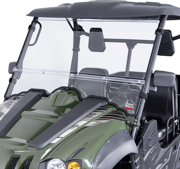 2-in-1 PC Removable Front Windshield Pre-installed rubber Seal Strips Windshield Compatible with UTV Hisun , Msu,Axis,Coleman,Bennche Bighorn,Cub Cadet Challenger 500/700, Massimo MSU 500