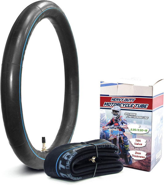 2.25/2.50-16 (70/90-16) 16" Heavy Duty Mini Dirt Bike Inner Tube - 2 mm Reinforced Thickness - TR4 Valve Stem Straight