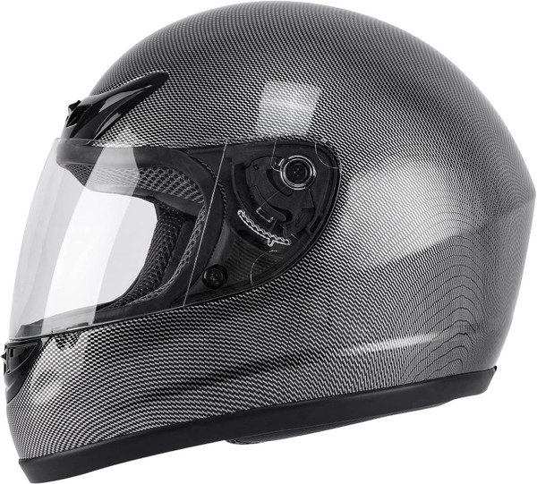 Adult Carbon Fiber Full Face Helmet with Flip Up Visor Off Road Street Dirt Bike ATV Motocross Motorcycle Cruiser Scooter Helmet DOT Approved
