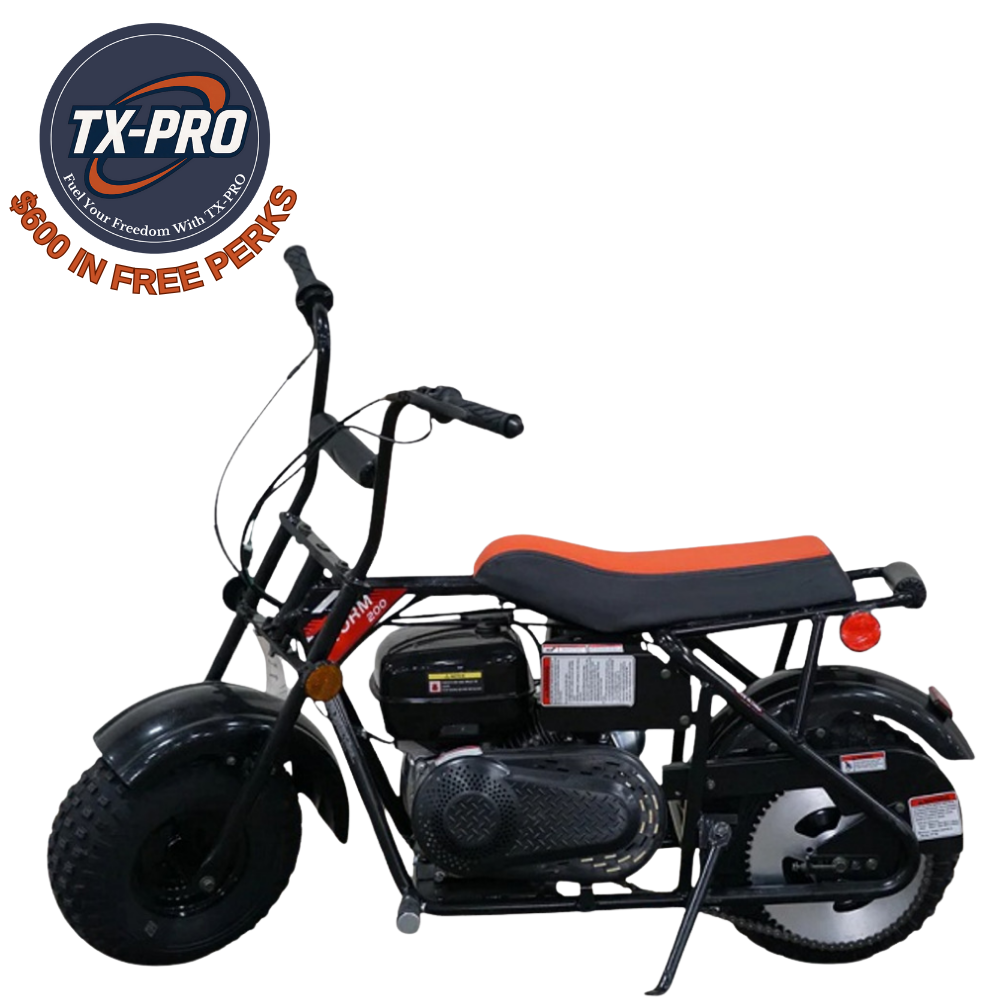 TX-PRO Storm 200 Mini Bike, 196cc, 6.5 HP, Air Cooled - Delivered Assembled & Tested + $600 Free Perks