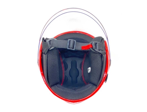 Open Face MMG Helmet. Model Blaze. Color: Shiny Red. *DOT APPROVED*