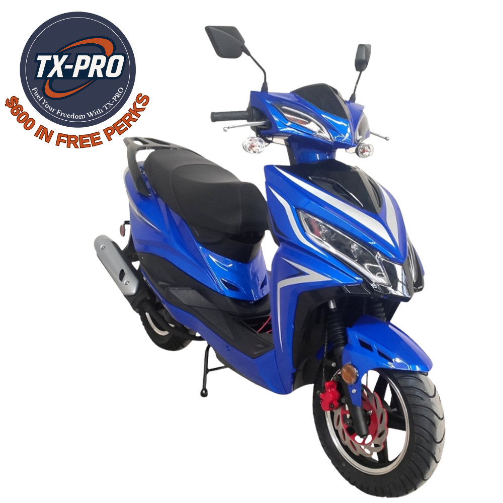 TX-PRO Trophy 50 Scooter, Air Cooled, 4 Stroke, Electric and Kick Start - Delivered Assembled & Tested + $600 Free Perks