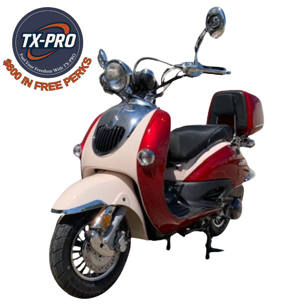 TX-PRO Sorrento 50 Scooter, Stylish Two Tone - Delivered Assembled & Tested + $600 Free Perks