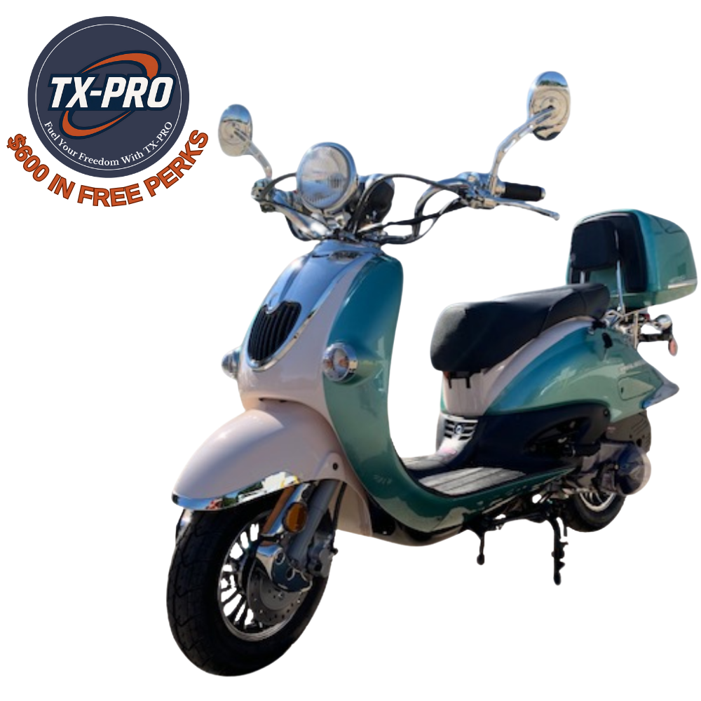 TX-PRO Sorrento 50A Assembled Version Scooter, Stylish Two Tone - Delivered Assembled & Tested + $600 Free Perks