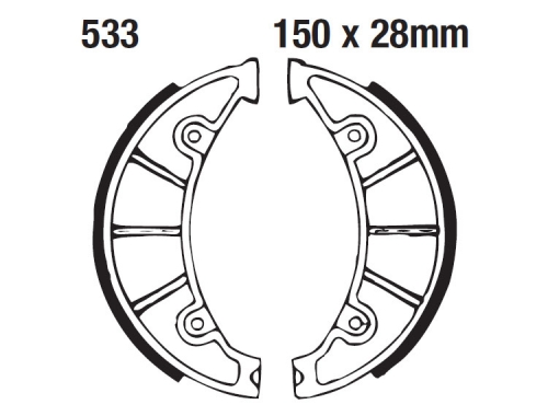 Brake Shoes for Yamaha Zuma 125 - For Full list of application Click here and Check Fitment