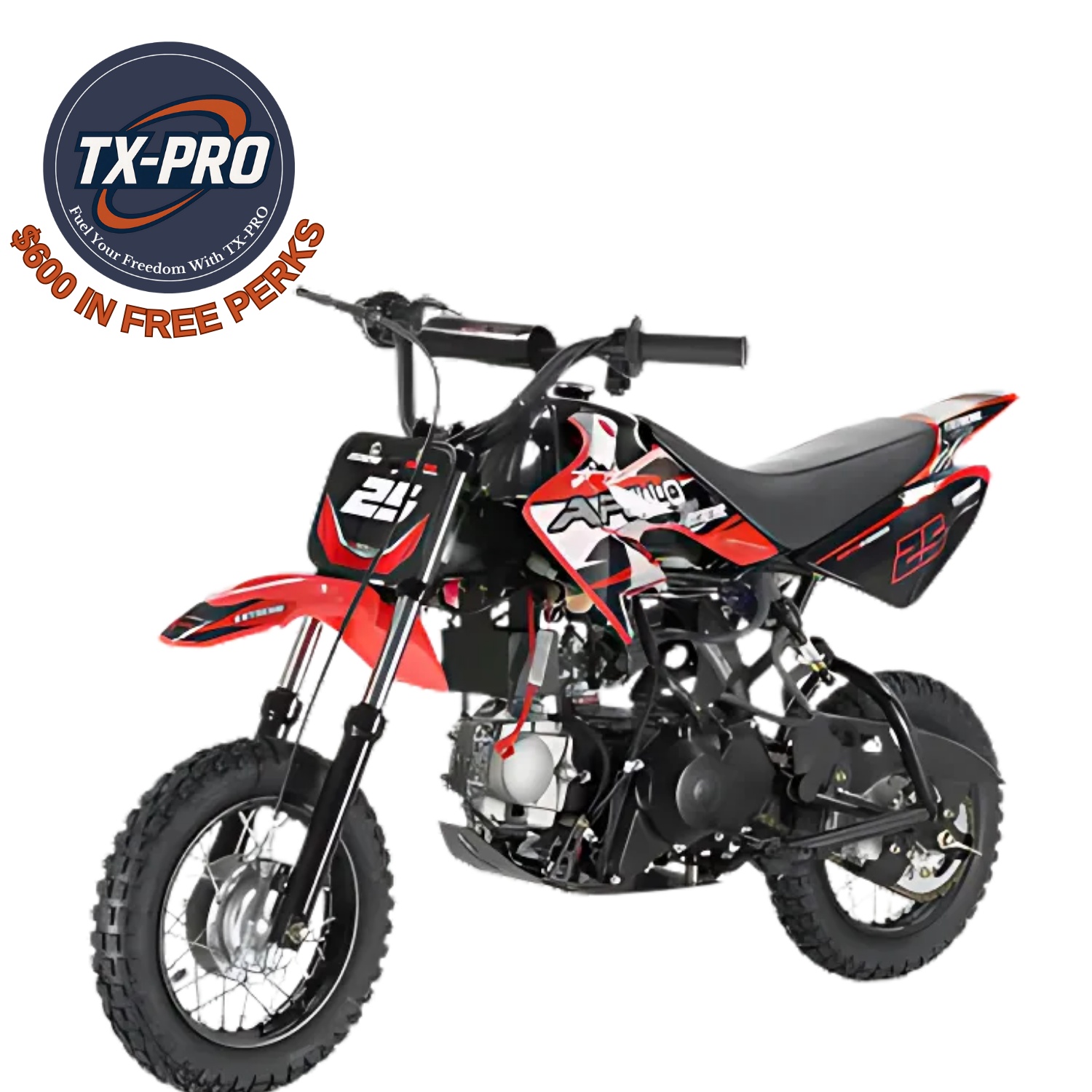 TX-PRO DB-21 70cc Semi Automatic DIRT BIKE, 4 Stroke Air Cooled - Delivered Assembled & Tested + $600 In Free Perks