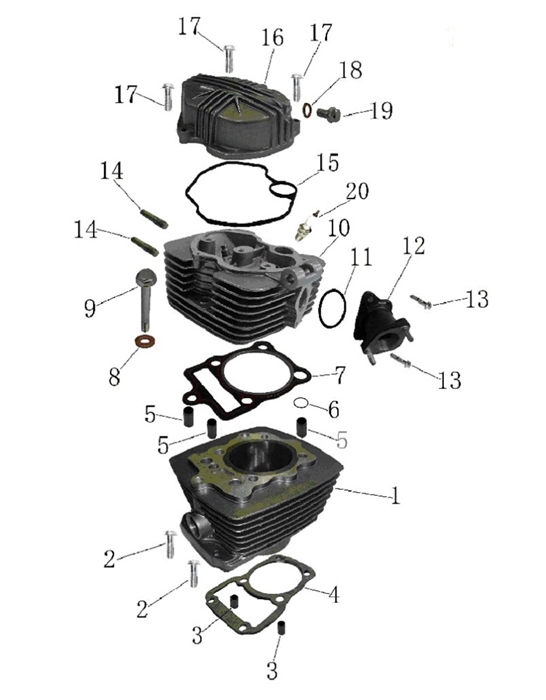 Hawk 250 Cylinder head assy