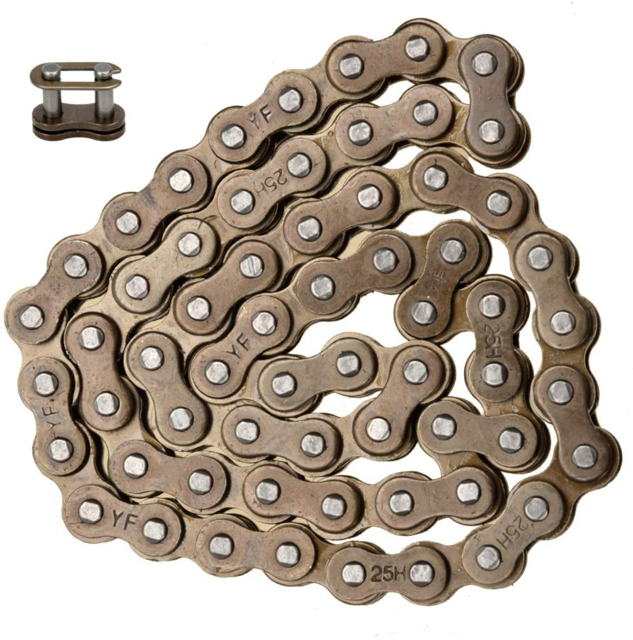 25H 62 Links Starter Chain with Master link for 50cc 70cc 90cc 110cc Coolster 125cc Electric Start Taotao SunL Peace JCL Baja Kazuma Falcon ATV Go Kart Go-karts Quad