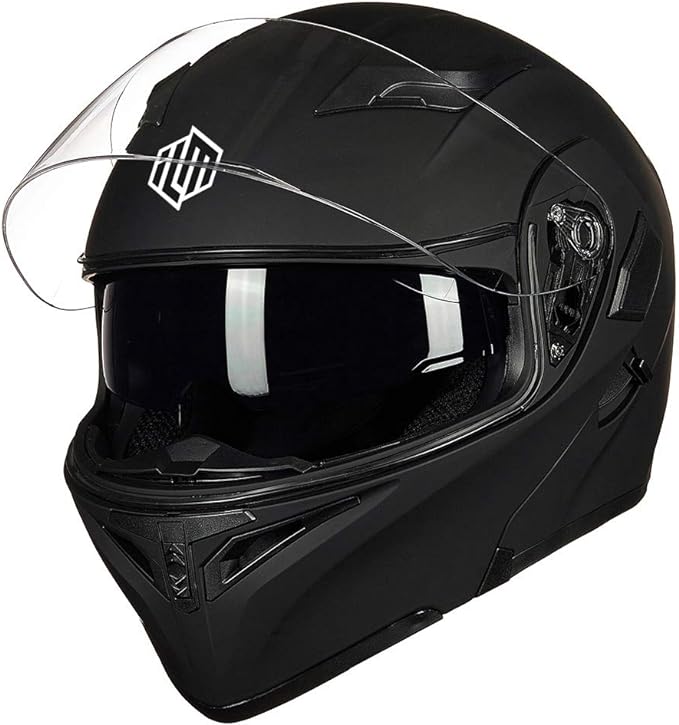 ILM Motorcycle Dual Visor Flip up Modular Full Face Helmet DOT 6 Colors Model 902