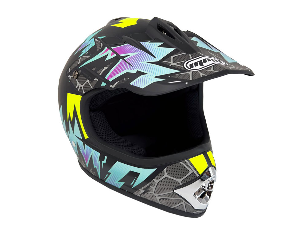 OFF Road MMG Youth Helmet. Model Motocross. Color: Matte Black/Blue. - (DOT APPROVED)