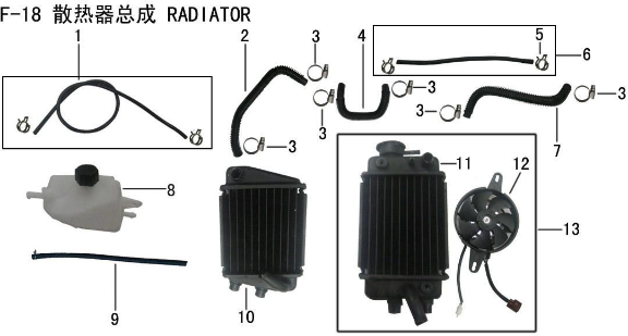 Lifan KP200 Thermostat small water pipe