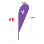 9 ft Teardrop Flag - Medium
