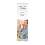 Economy 24" W x 79" H Retractable Banner Stand & Super Flat Graphic Package - Silver Economy 24" W x 79" H Retractable Banner Stand & Super Flat Graphic Package - Silver