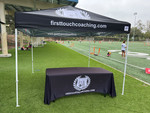 Soccer Training Custom 10ft Pop-Up Tent and Tablecloth Soccer Training Custom 10ft Pop-Up Tent and Tablecloth