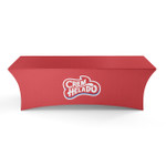 8ft Stretch Spandex Tablecloth with Logo - Front