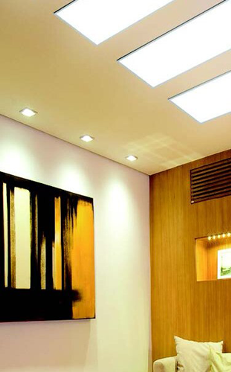 1 foot by 4 foot flat panel ceiling light, perfect for offices and schools.
