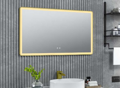 Tempered Glass Framed CCT Lighted Mirror 36” x 30” – 35W IP44 Anti-Fog, Touch Switch (21366)