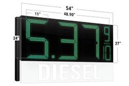 Double-Sided Gas Sign with Green Numbers
