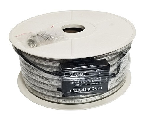 50m RGB LED Strip Light – 120V, 3W/ft, IP67, RF Controller Included 50m RGB LED Strip Light – 120V, 3W/ft, IP67, RF Controller Included