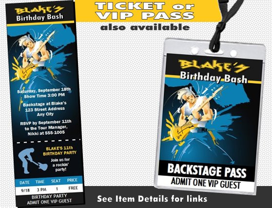 Guitar Jam Birthday Party Invitation