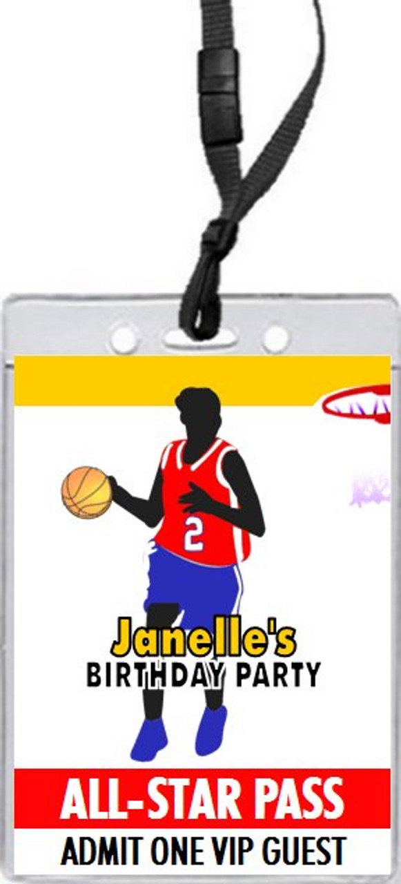 Basketball Girl Birthday Party Vip Pass Invitation