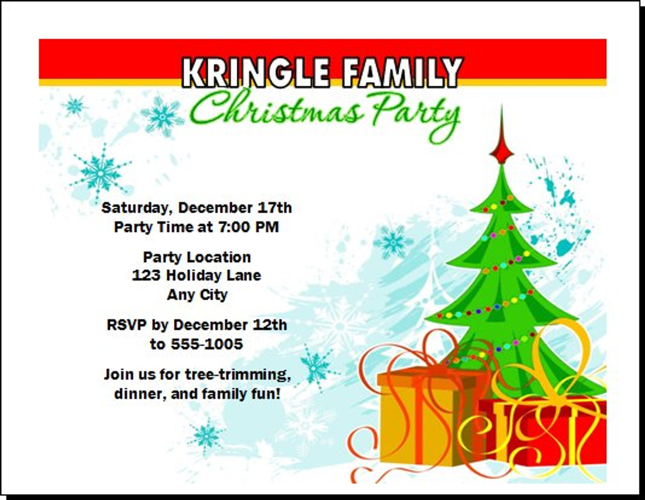 Tree Trimming Christmas Party Invitation