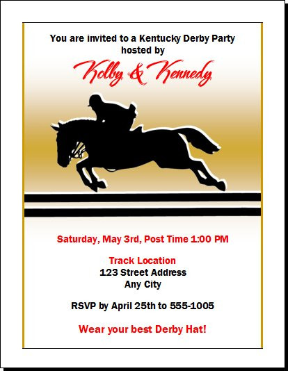 Kentucky Derby Equestrian Party Invitation