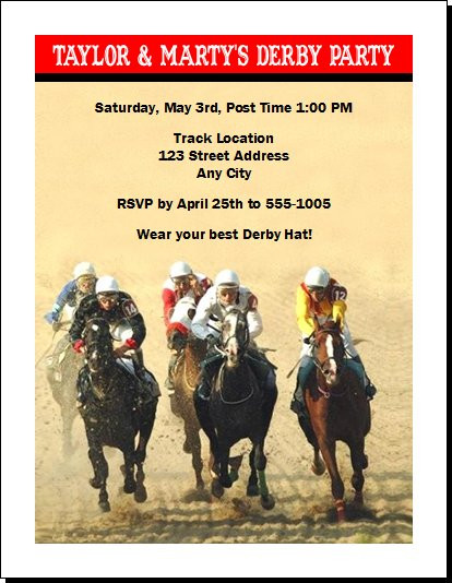 Kentucky Derby The Race Is On Party Invitation