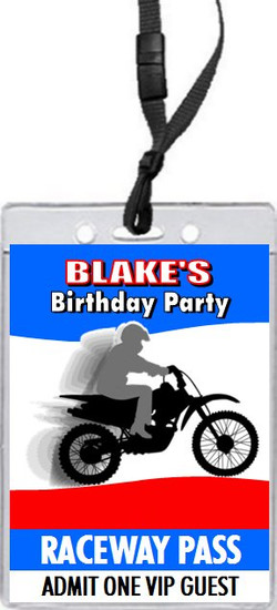 Dirtbike Birthday Party VIP Pass Invitation